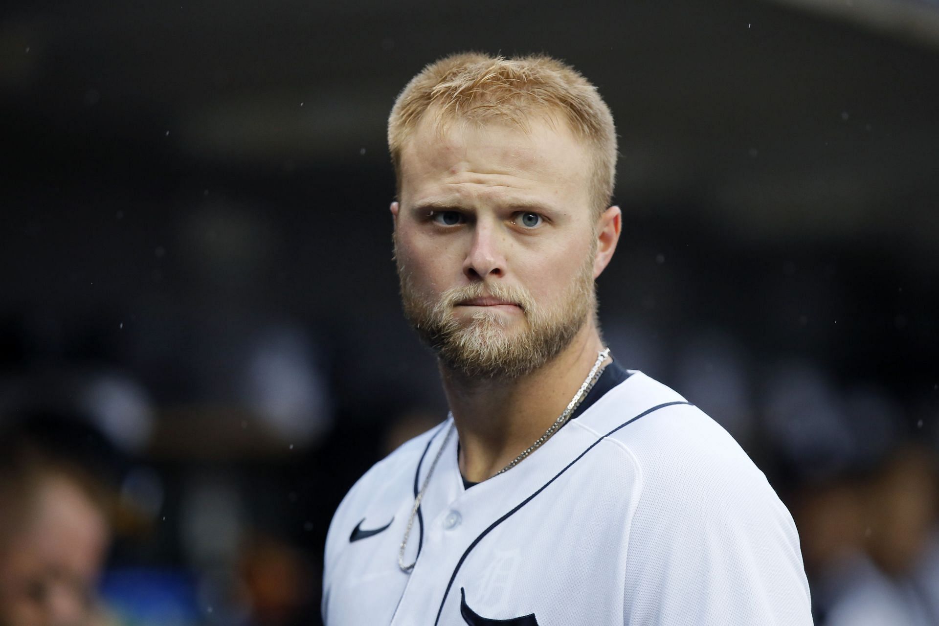 Detroit Tigers outfielder Austin Meadows has posted solid batting totals so far, but has hit no home runs.