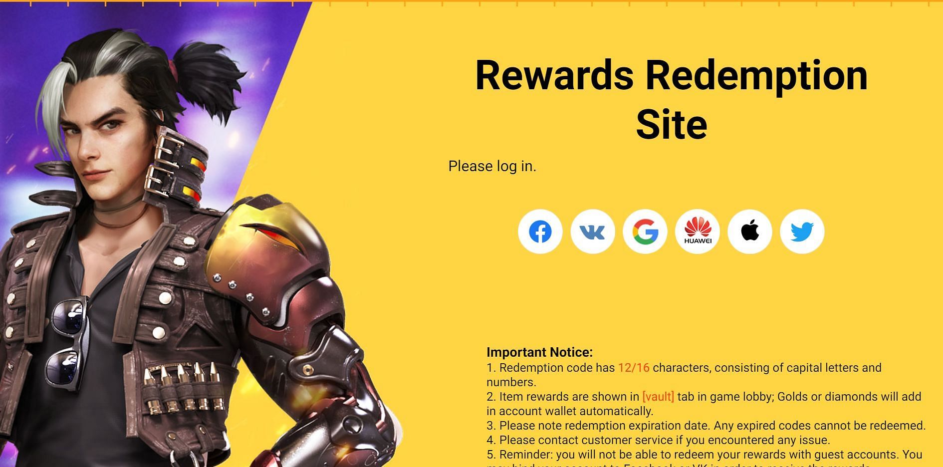 Redeem codes are among the most effective approaches that users can try (Image via Garena)