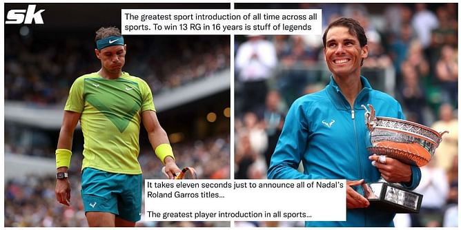 "Nothing in any sport will ever be as iconic as this" - Tennis fans react to Rafael Nadal's rousing introduction at the French Open