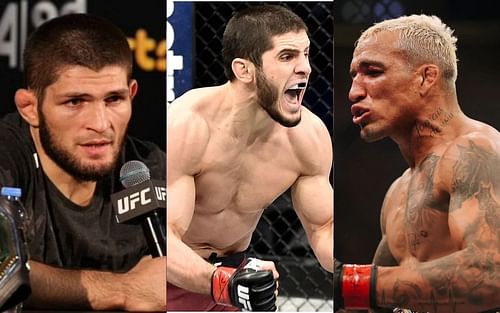 Khabib Nurmagomedov, Islam Makhachev, and Charles Oliveira [Image courtesy - Getty]