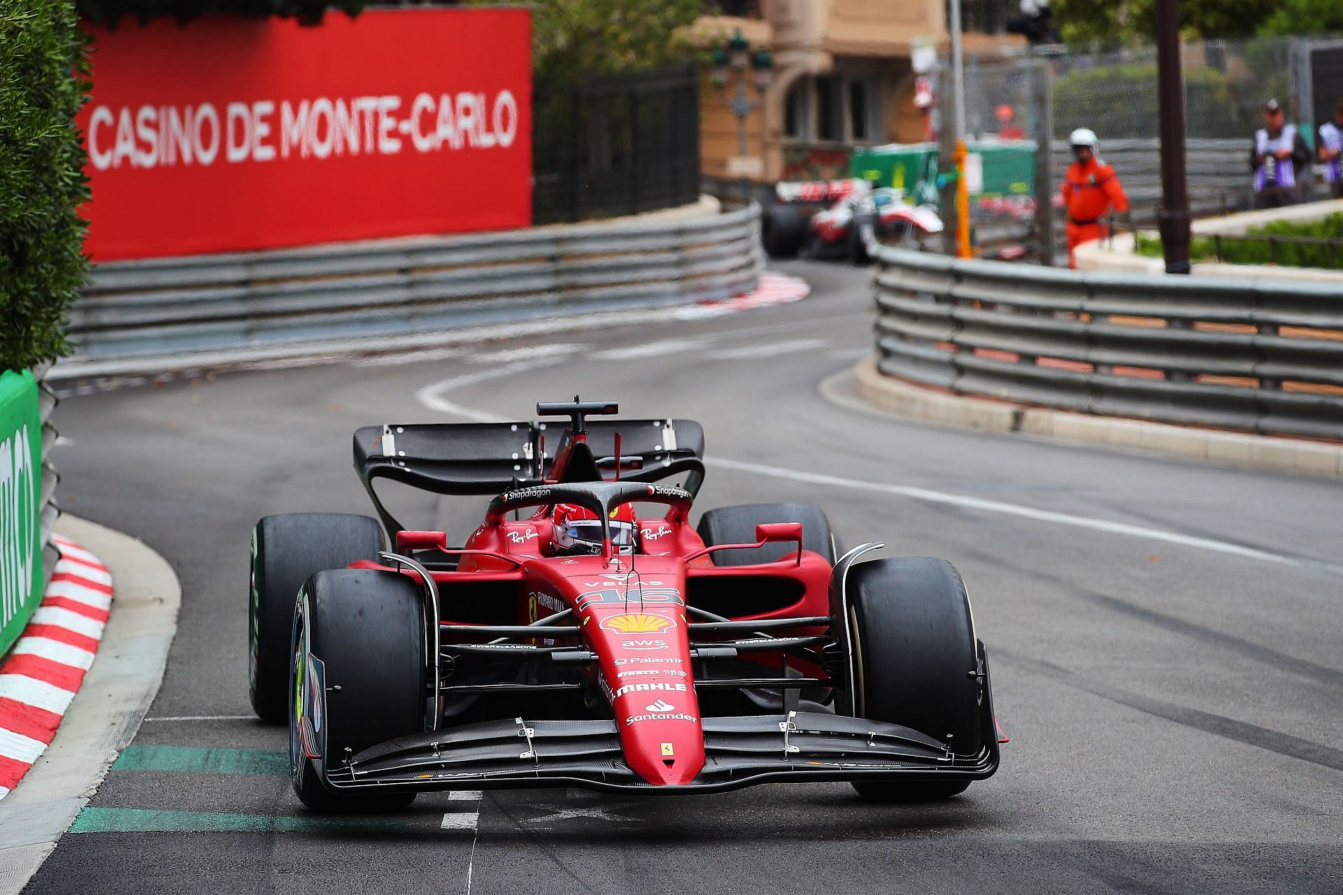 Ferrari driver Charles Leclerc in action during the 2022 F1 Monaco GP (Photo by Eric Alonso/Getty Images)
