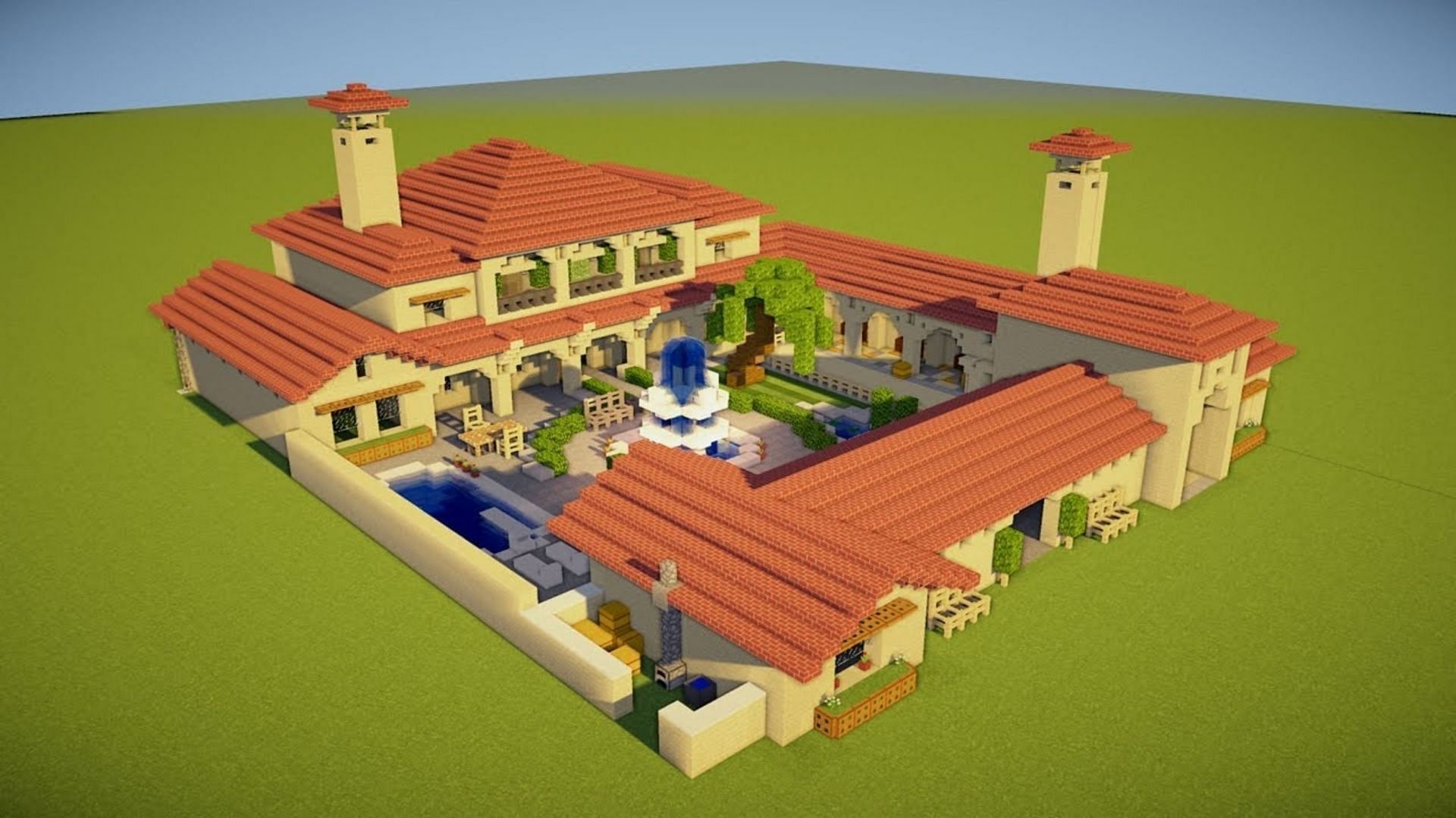 Many villas still exist today, so create your own in Minecraft (Image via A1MOSTADDICTED MINECRAFT/YouTube)