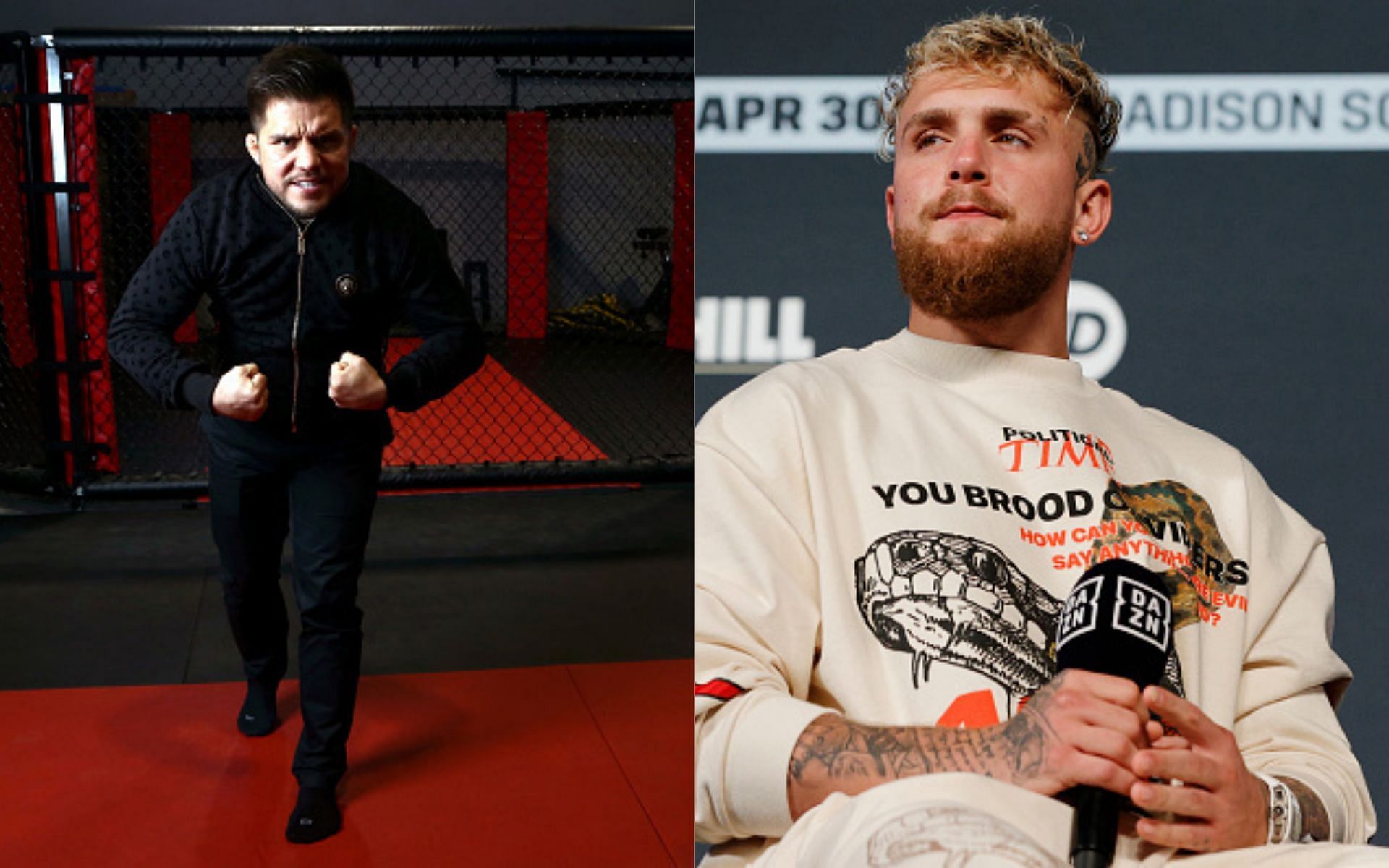 Henry Cejudo (left) and Jake Paul (right). (Images via Getty)