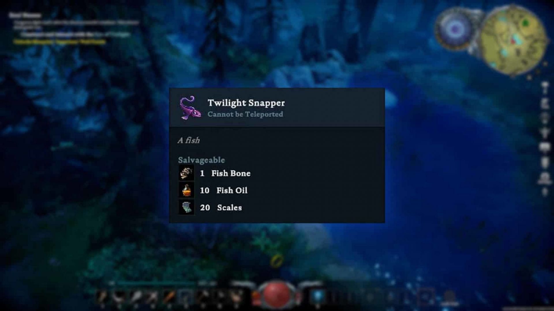 Twilight Snapper&#039;s V Rising tooltip (Image via Stunlock Studios)