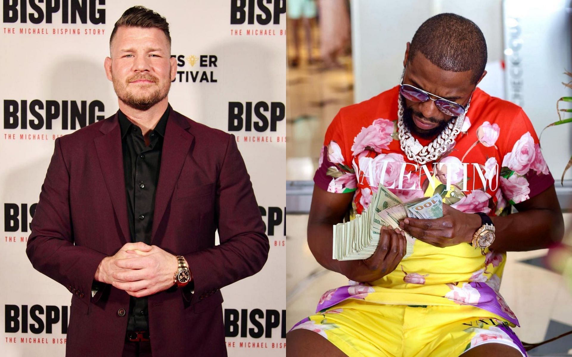 Michael Bisping (left), Floyd Mayweather (right) [Image courtesy: @mikebisping and @floydmayweather via Instagram]