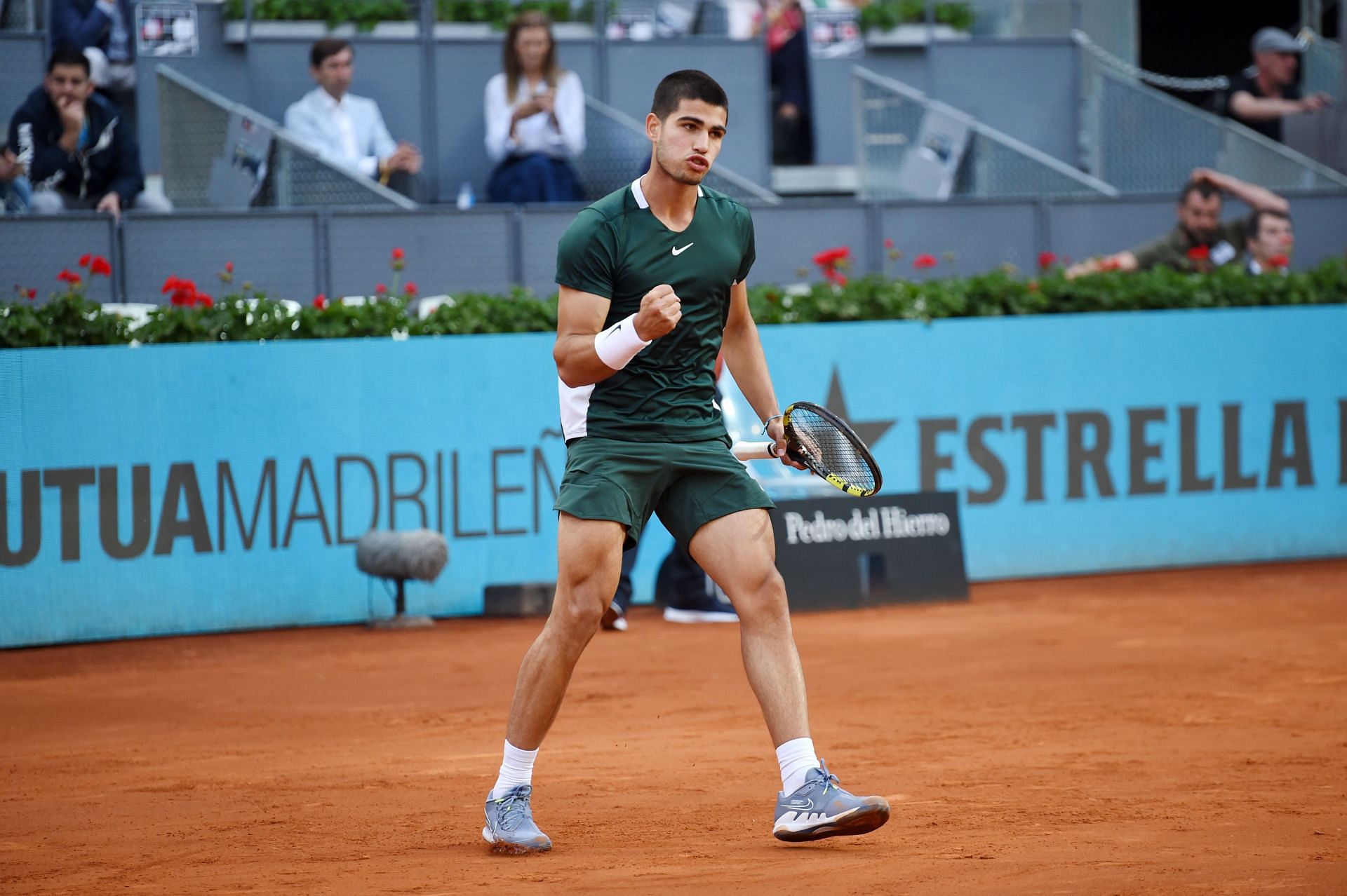 Carlos Alcaraz in action at the Mutua Madrid Open