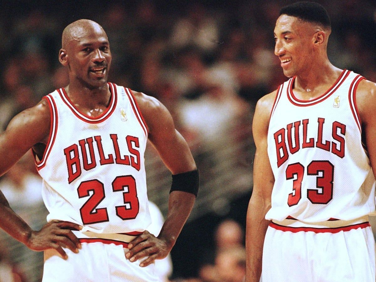 Michael Jordan and Scottie Pippen. (Photo: The Guardian)