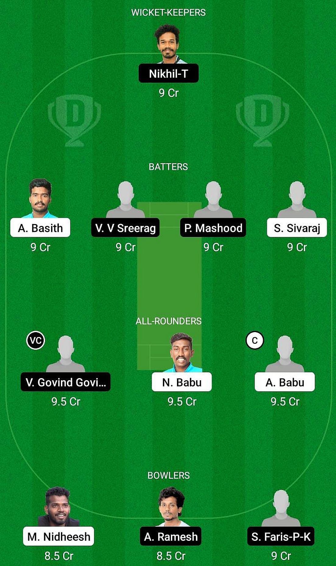 TRC vs JRO Fantasy Suggestion Team 1