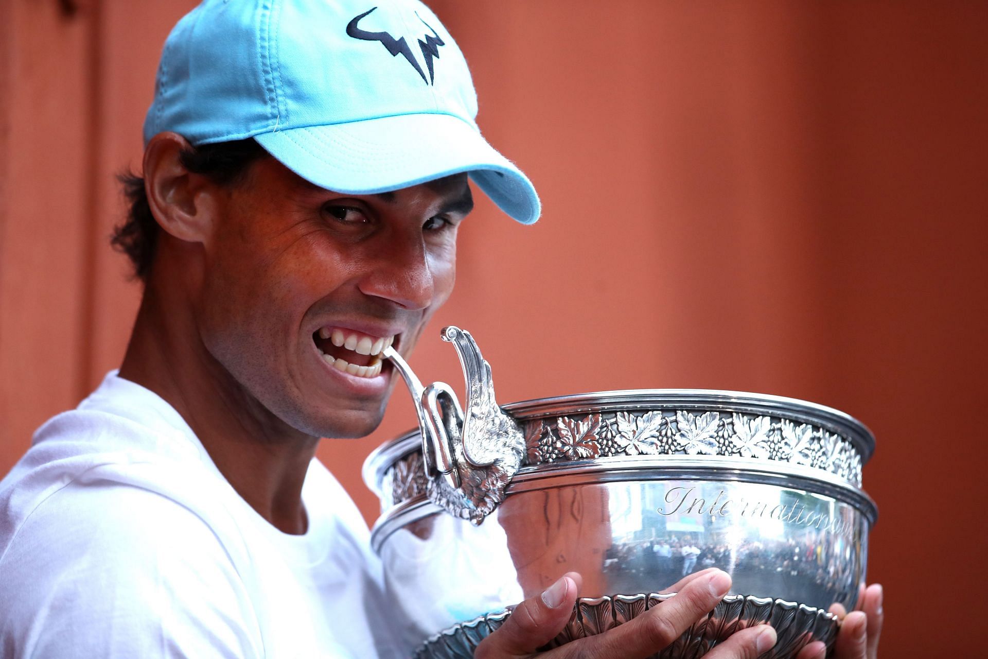 Rafael Nadal after winning the 2018 French Open