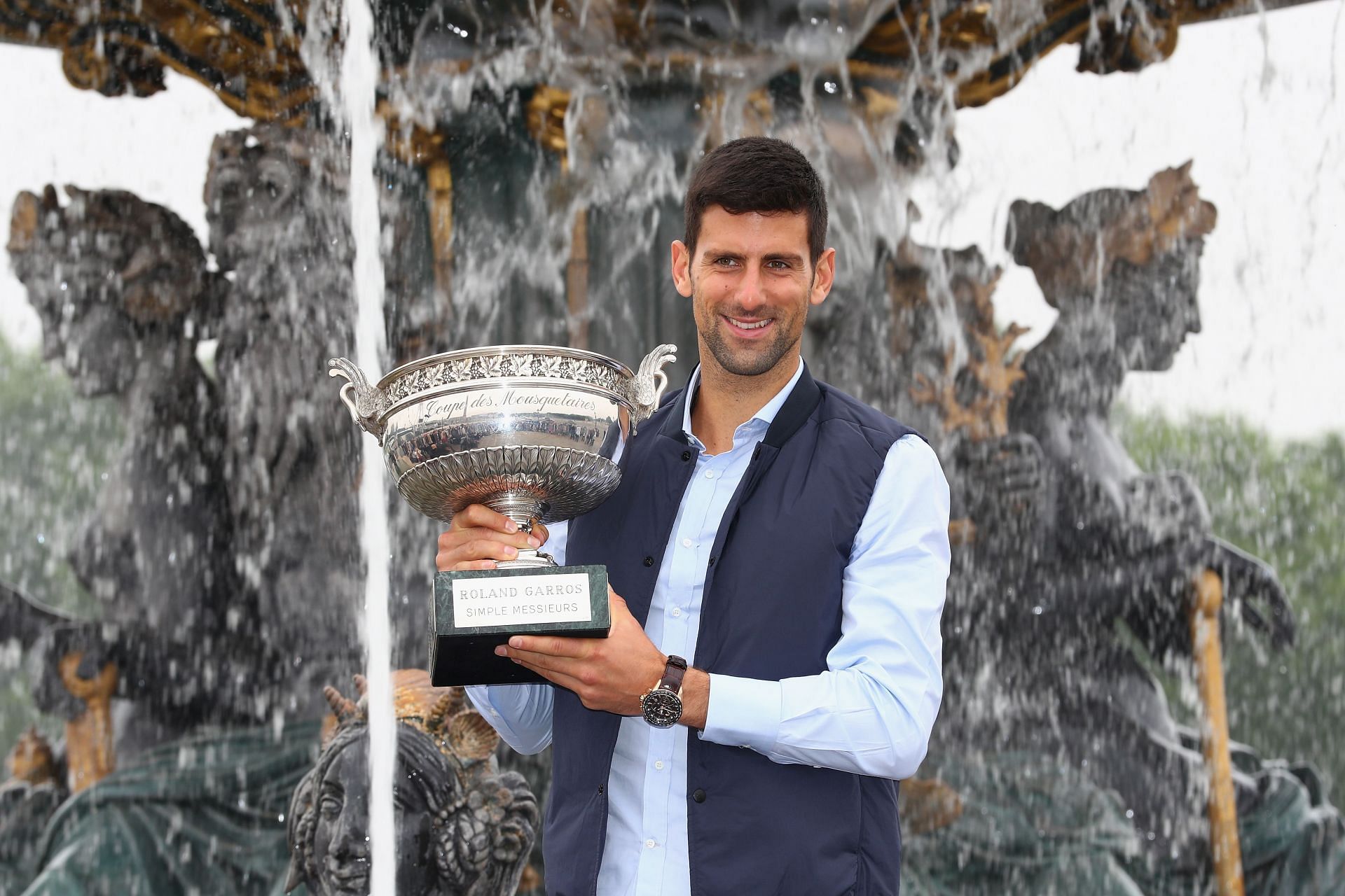 Novak Djokovic with his first Roland Garros title in 2016.