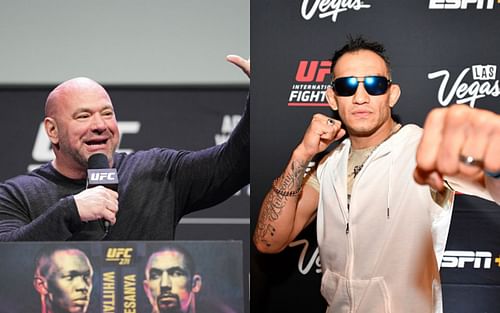 Dana White (left) and Tony Ferguson (right). (Images via Getty)