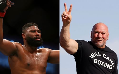 Curtis Blaydes (left) and Dana White (right) (Images via Getty)