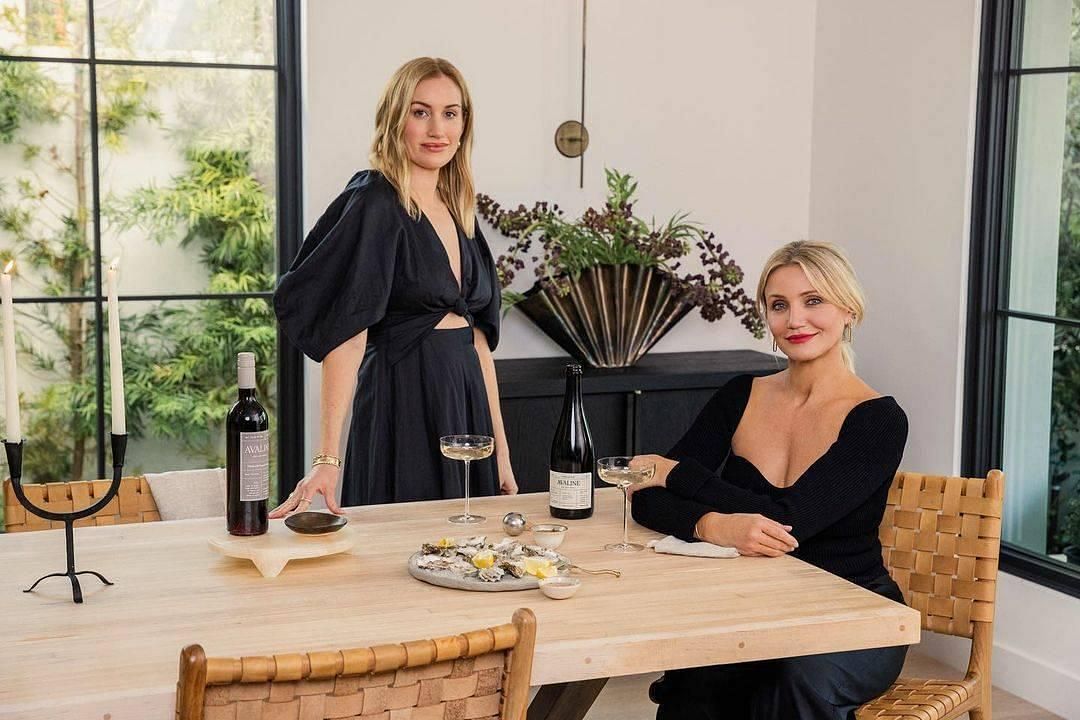 Cameron Diaz (right) and business partner Katherine Power (left) launch Aveline wine brand.