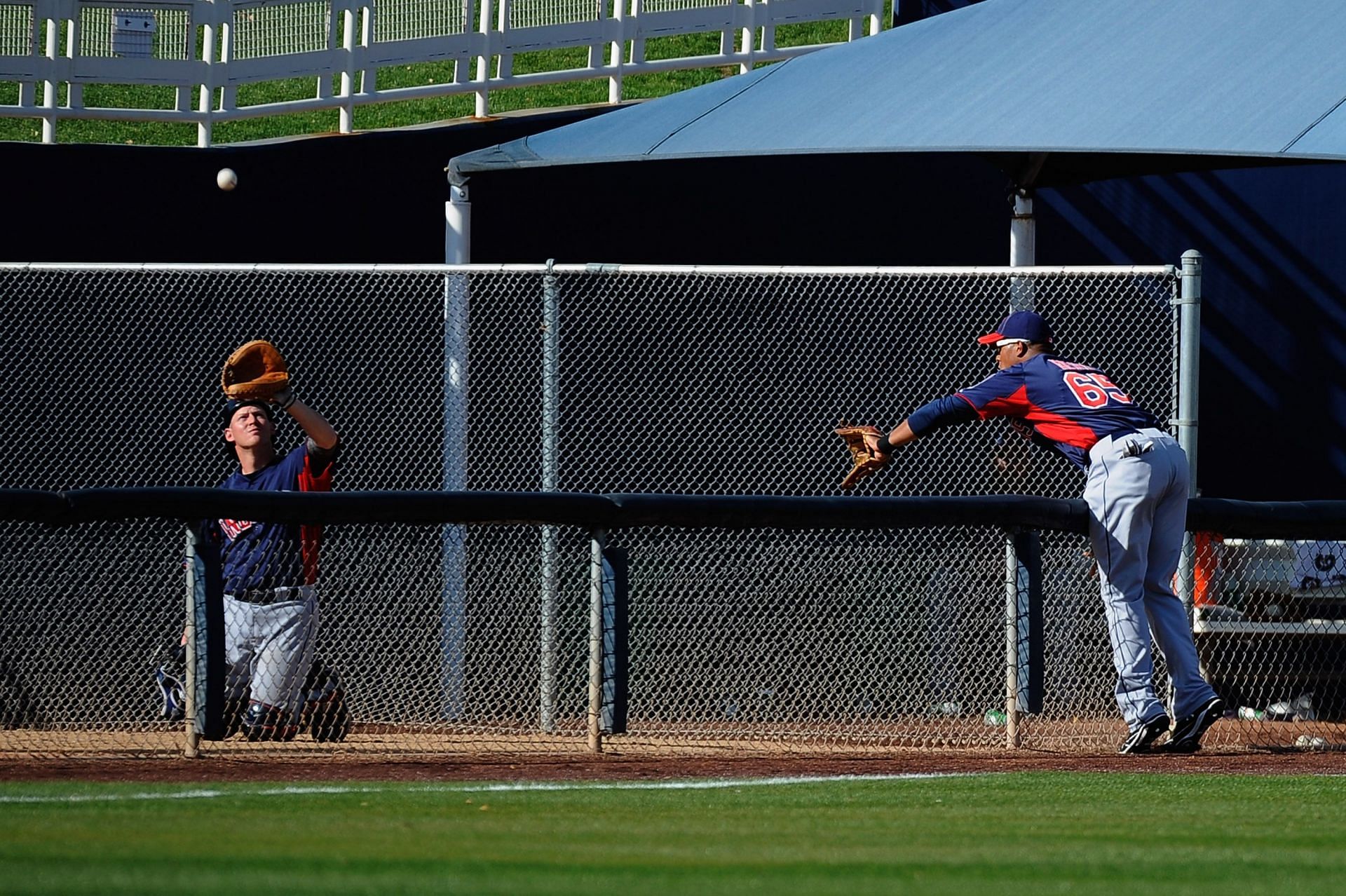 A Cleveland Guardians Spring Training bullpen session