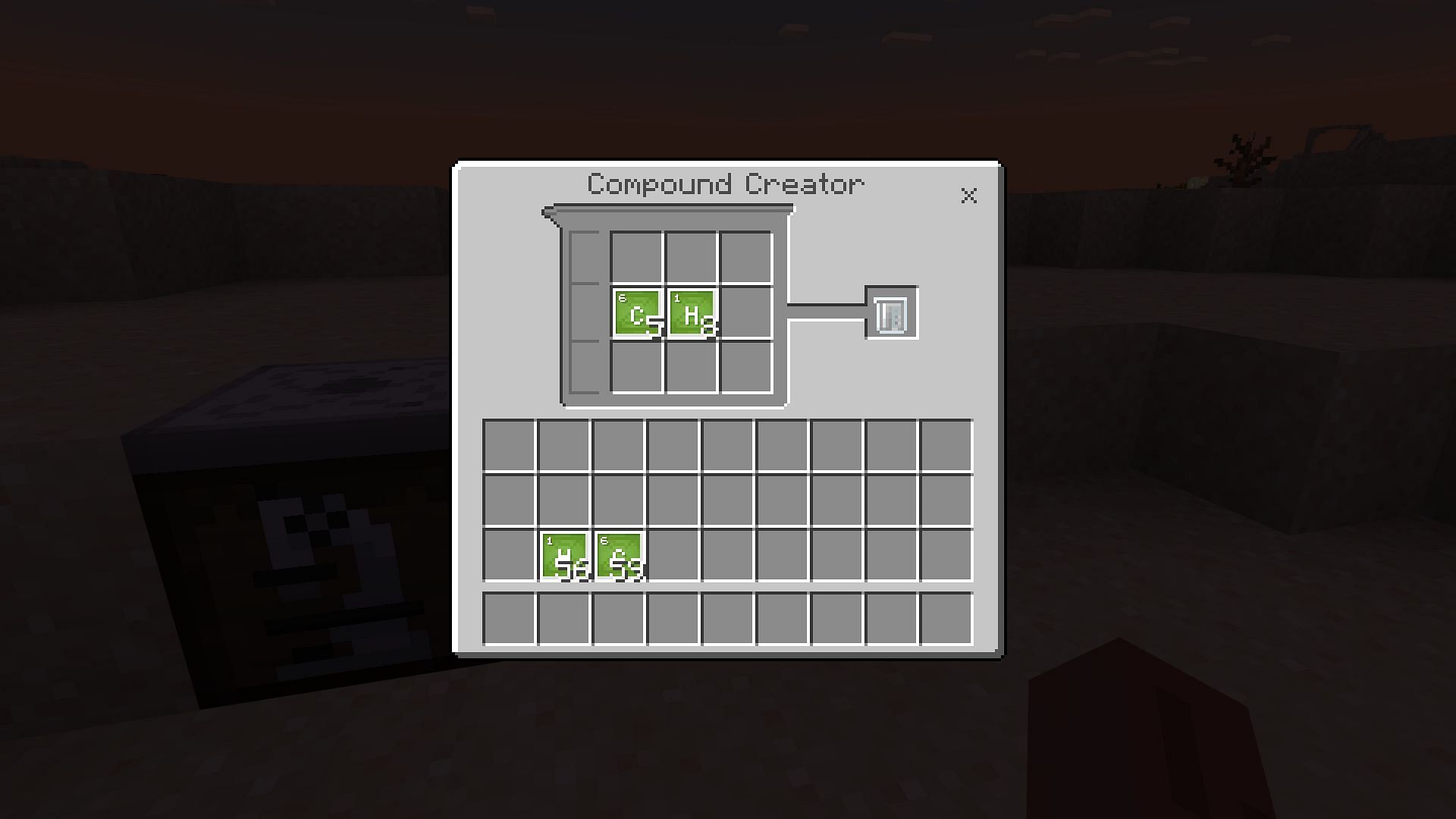 The compound constructor being used to make latex (Image via Minecraft)