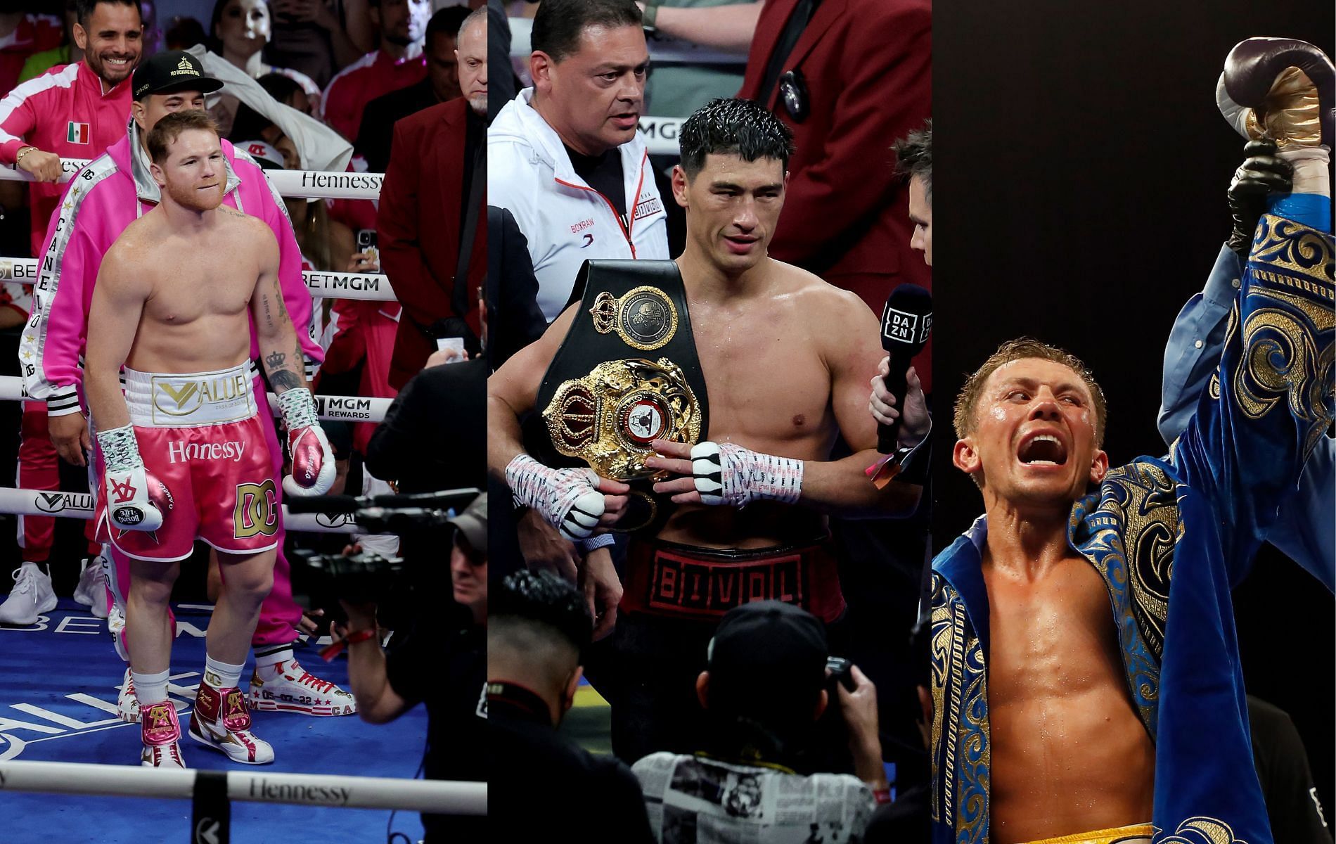 From Left to Right: Canelo Alvarez, Dmitry Bivol, Gennadiy Golovkin