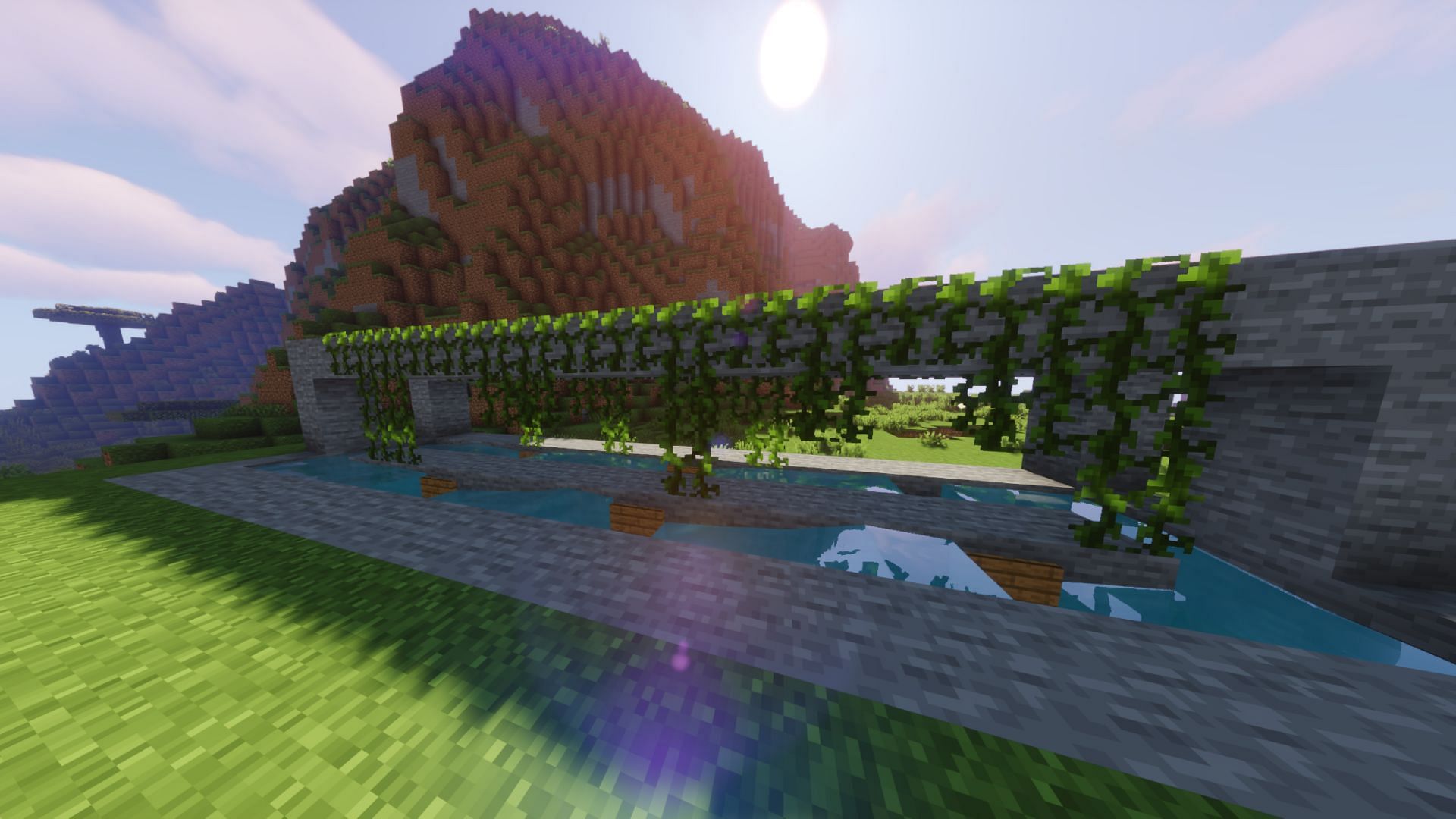 Vines in the process of growing (Image via Minecraft)