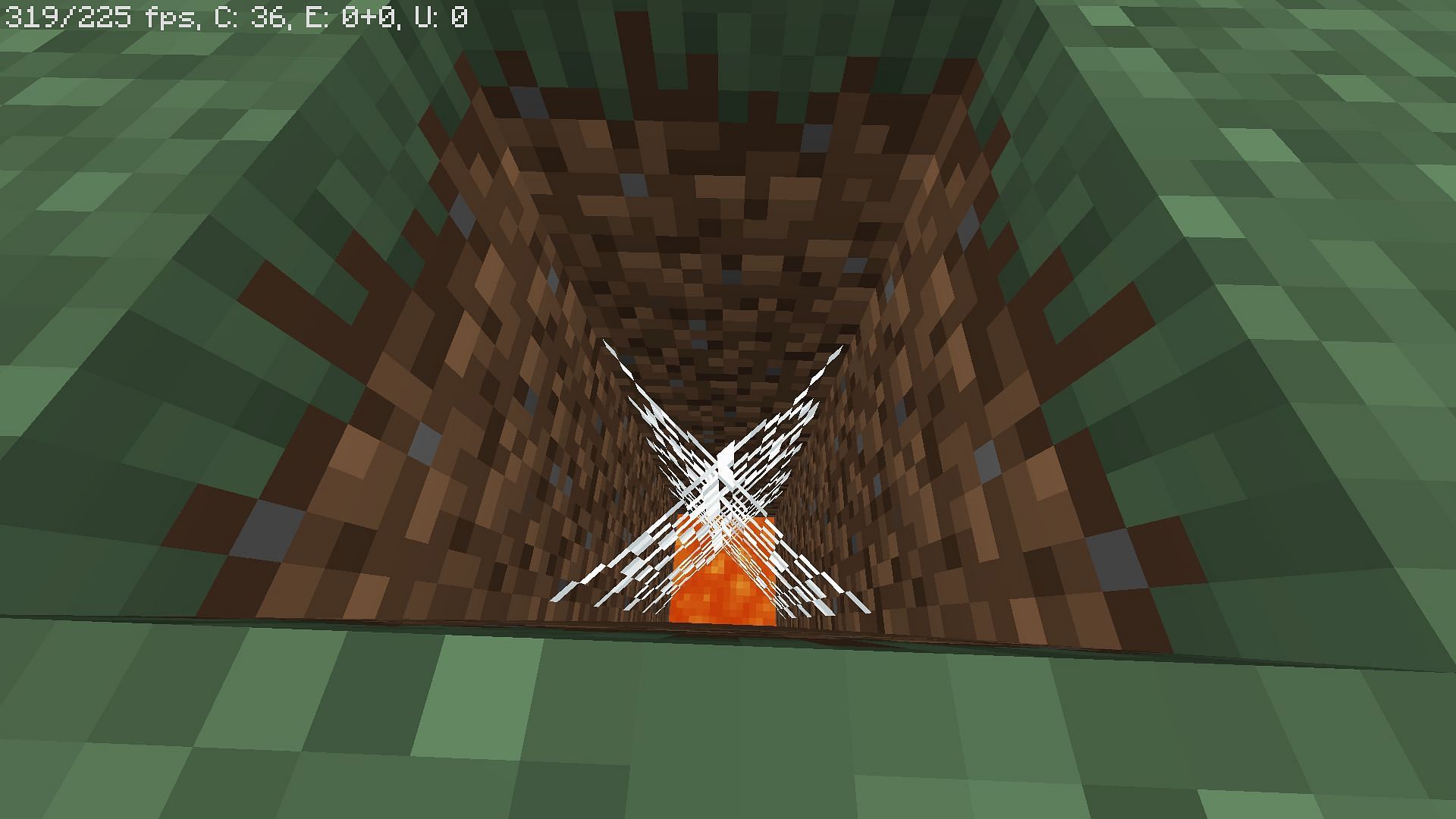 Start by making a pit where entities will fall (Image via Minecraft)