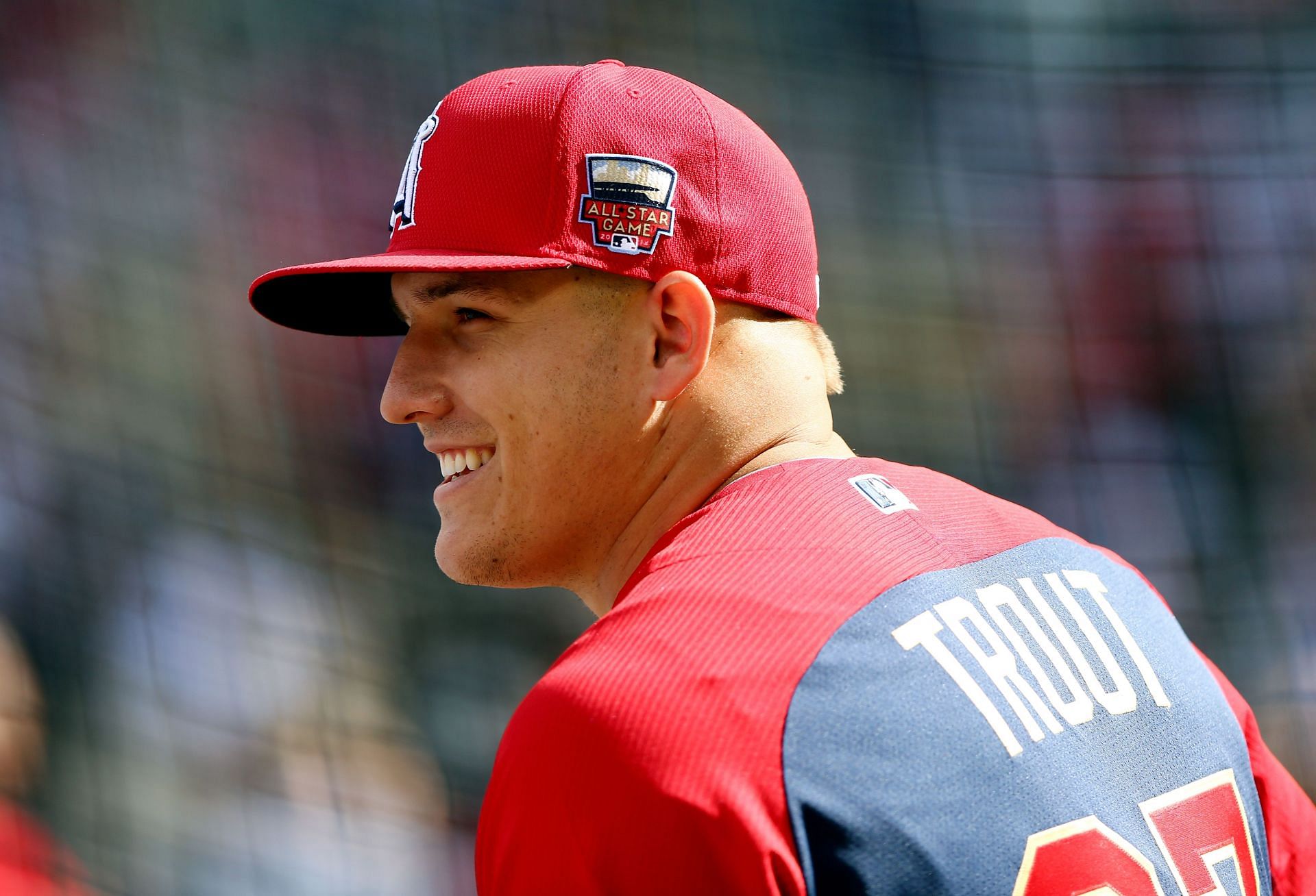 Mike Trout during the 85th MLB All Star Game in which he won the All-Star Game MVP award
