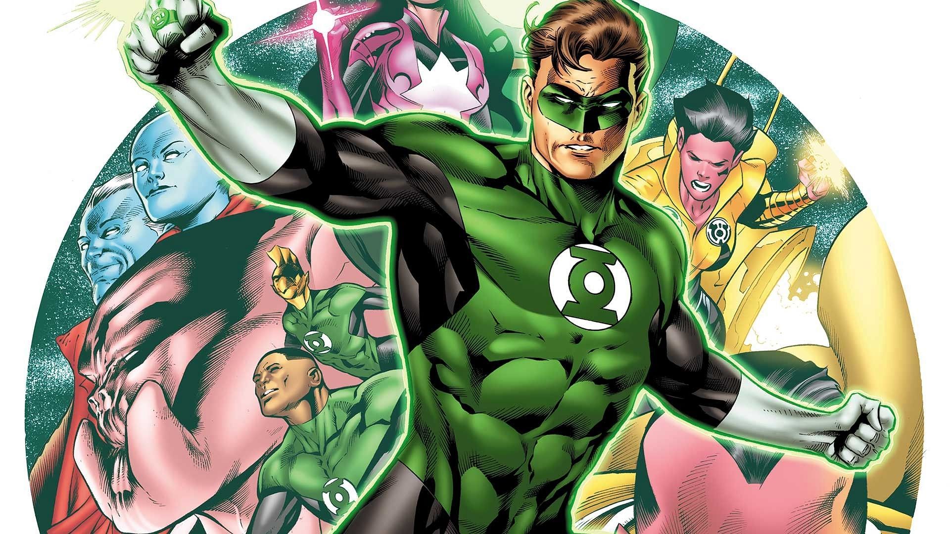 Hal Jordan along with other lanterns (Image via DC Comics)