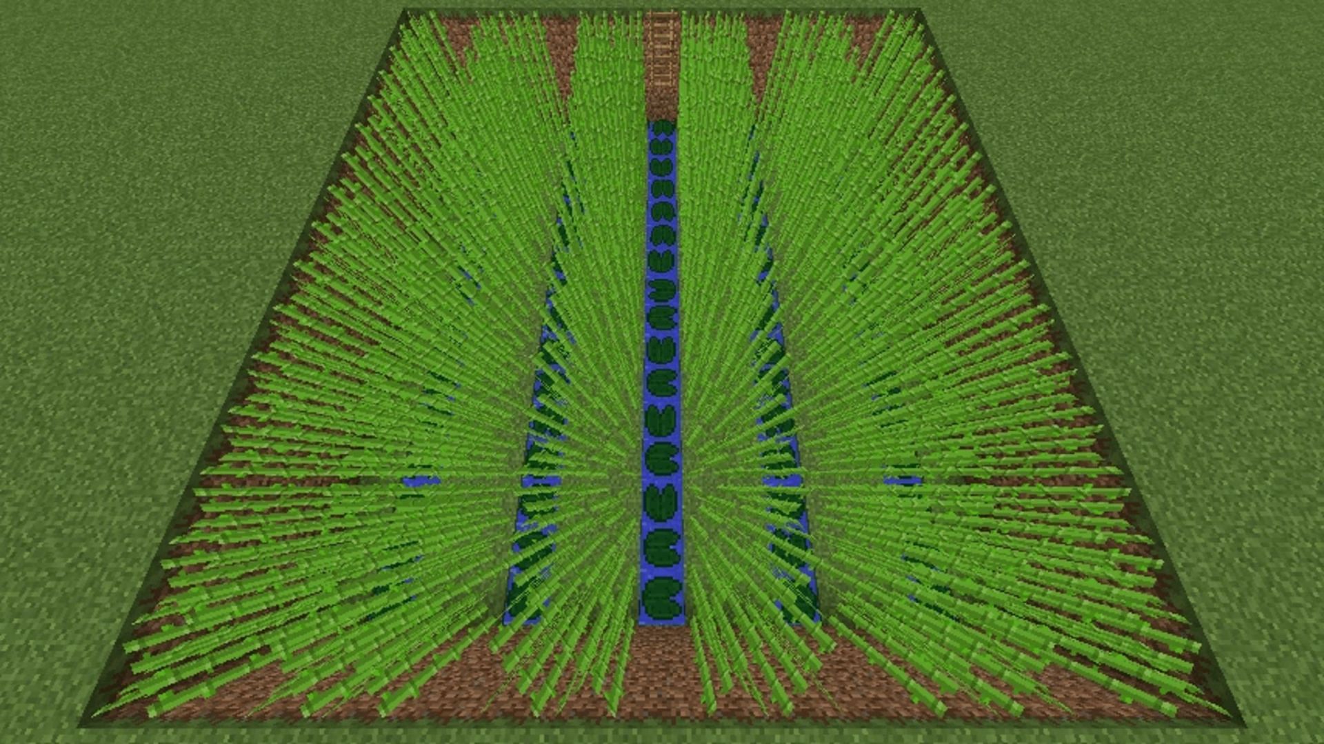 Sugarcane farms are easy to build and can make tons of sugar cane in a short time (Image via Mojang)