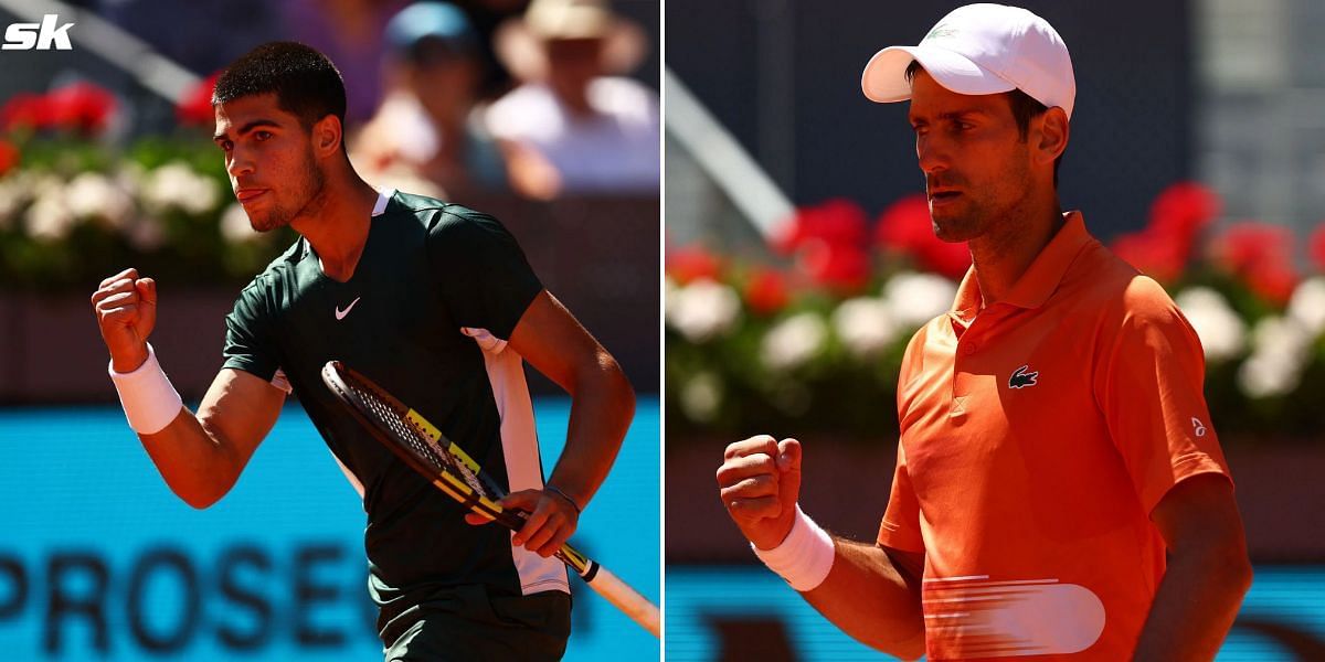 Carlos Alcaraz (L) and Novak Djokovic will be among the favorites to win the 2022 Italian Open.