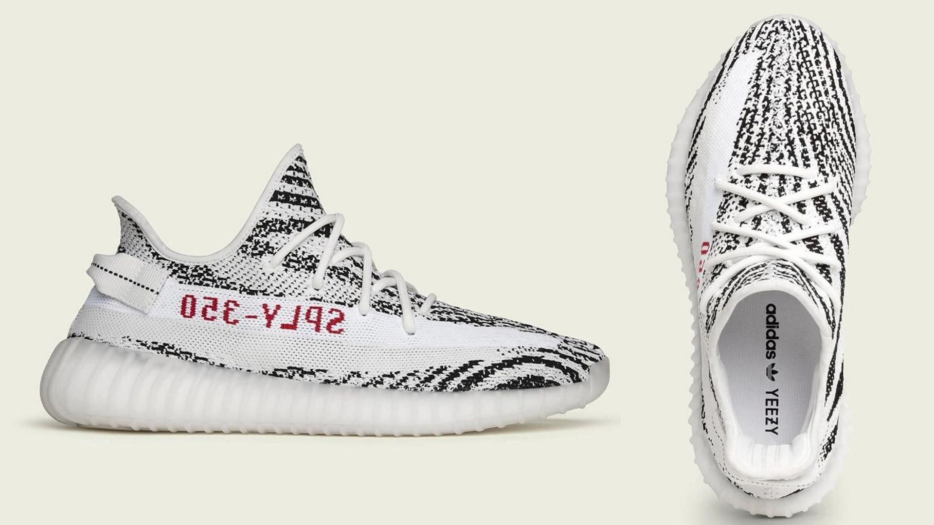 A closer look at the Zebra colorway (Image via Adidas Yeezy)