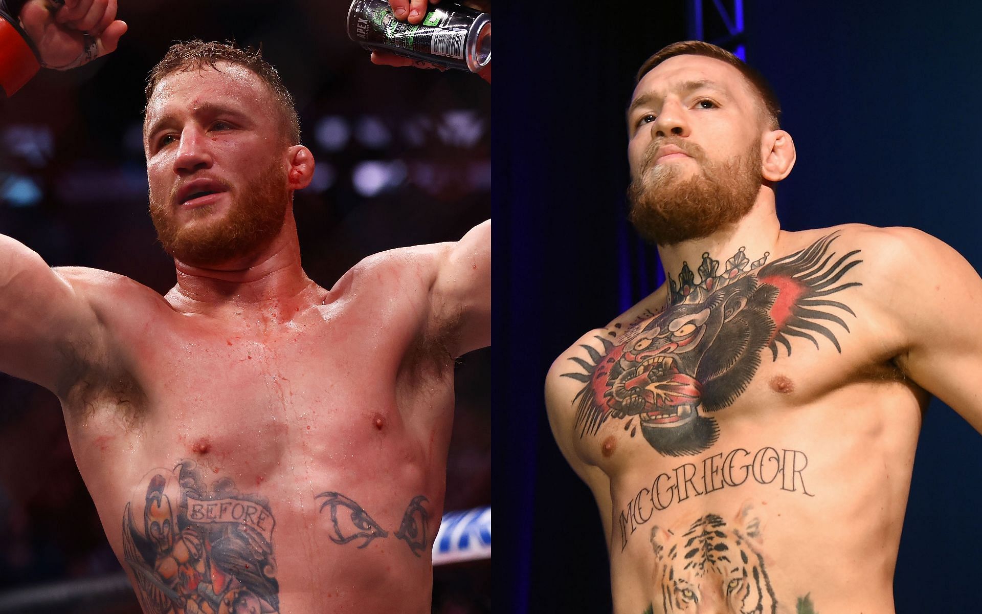 Justin Gaethje (left) and Conor McGregor (right) (Images via Getty)