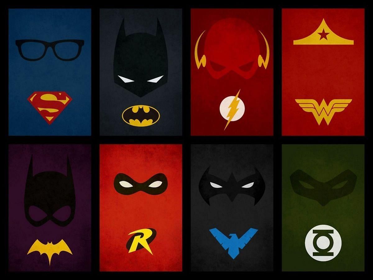 DC Superhero Logos (Image via cutewallpaper.org)