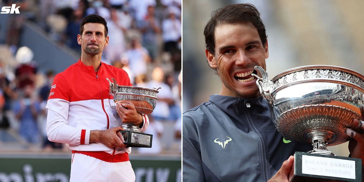 Novak Djokovic (L) and Rafael Nadal.