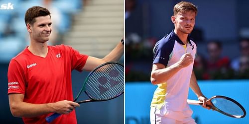 Hubert Hurkacz (L) and David Goffin