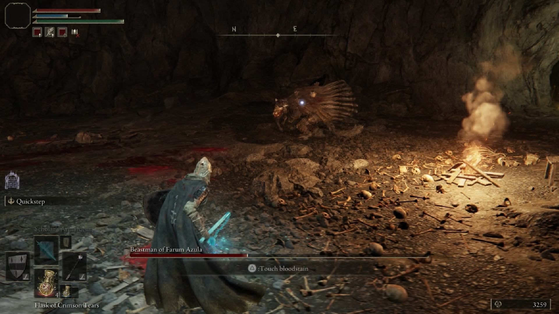 A player battles the Beastman of Farum Azula (Image via FromSoftware Inc.)