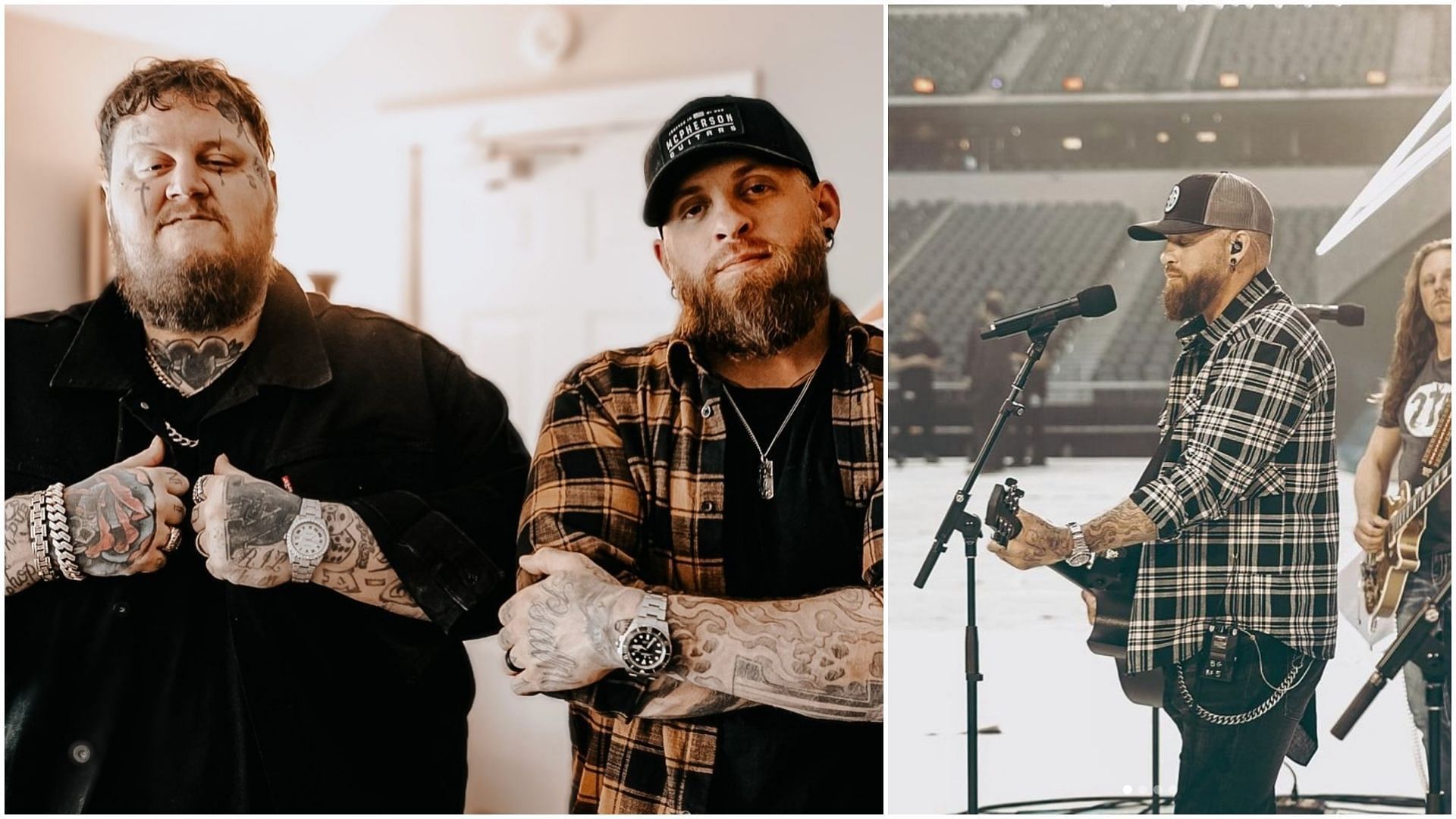 Brantley Gilbert and Jelly Roll are joining forces for the Dirty South Tour (Images via @brantleygilbert and @jellyroll615)