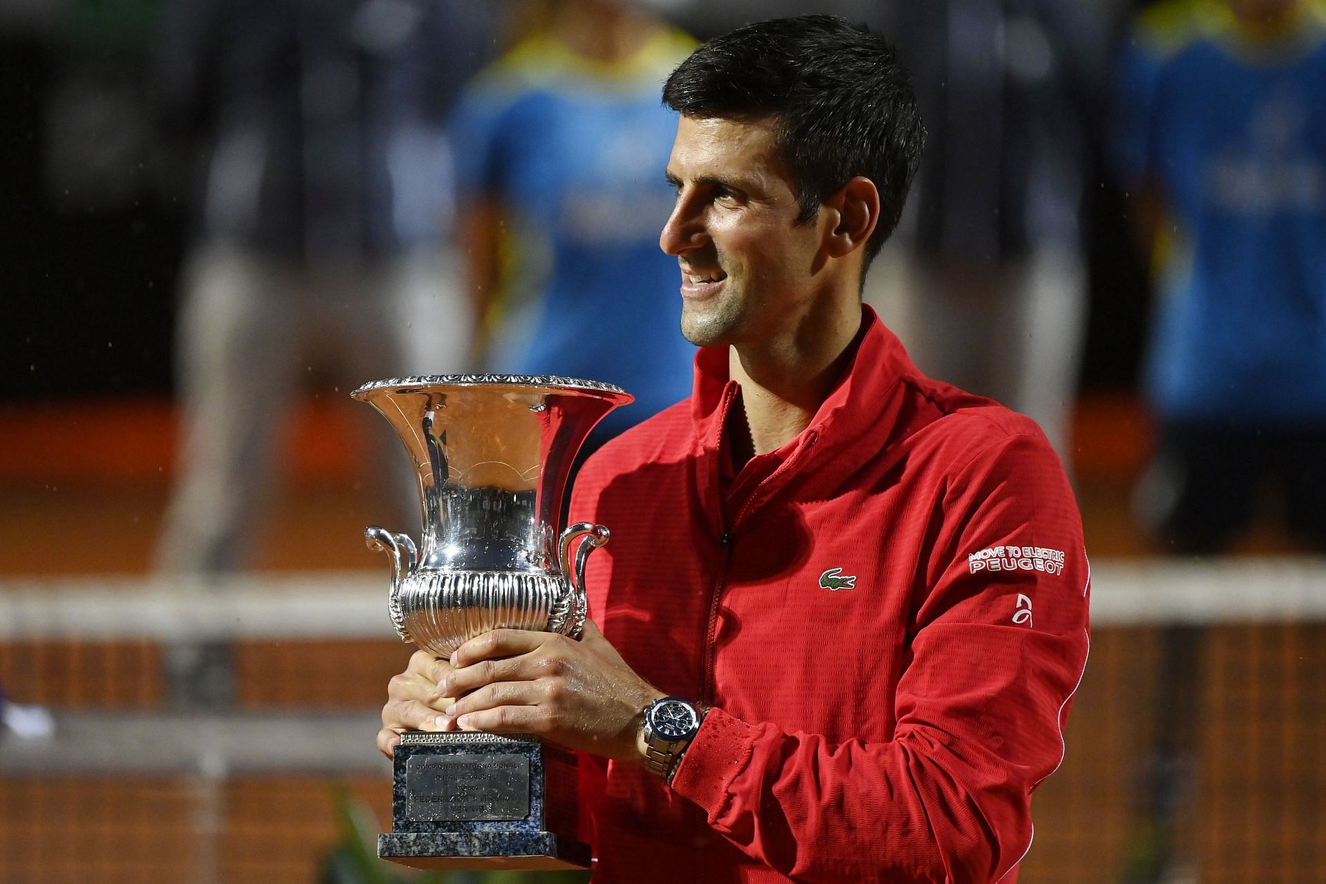 Novak Djokovic with the Italian Open trophy in 2020