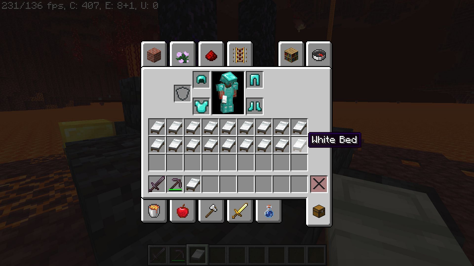 Beds explode in the Nether (Image via Minecraft 1.18)