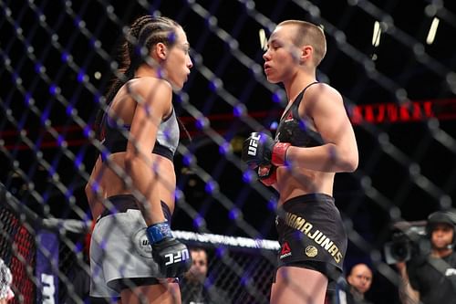 UFC 223: Namajunas v Jedrzejczyk, Joanna Jędrzejczyk (left), Rose Namajunas (right)