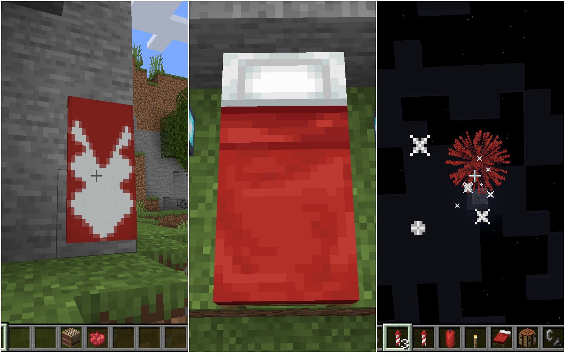 Items that can be made from red dye (Image via Minecraft)