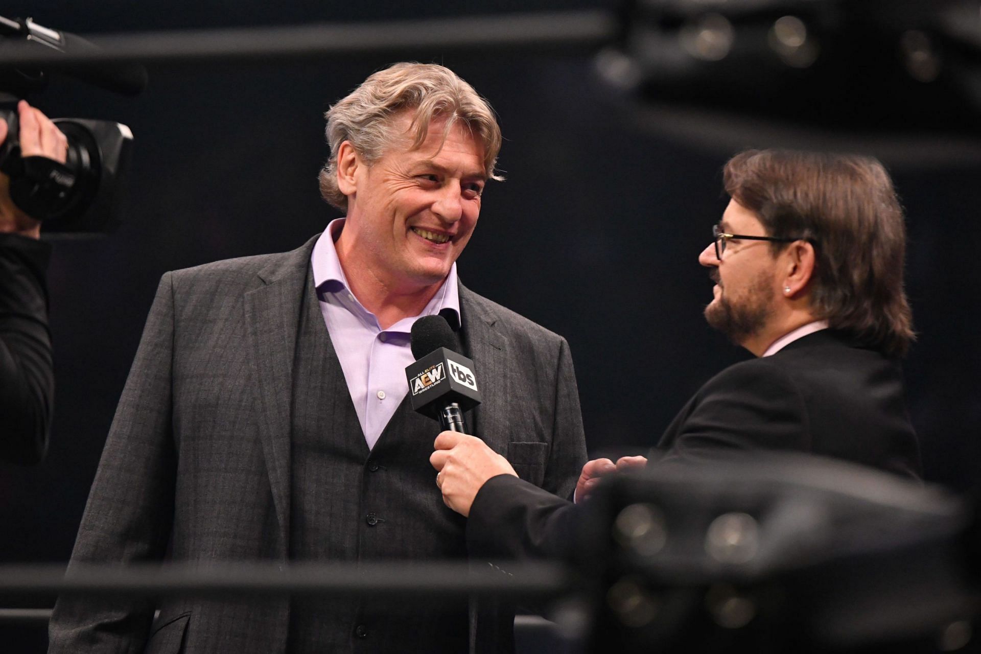 Regal during his first promo after signing with AEW.