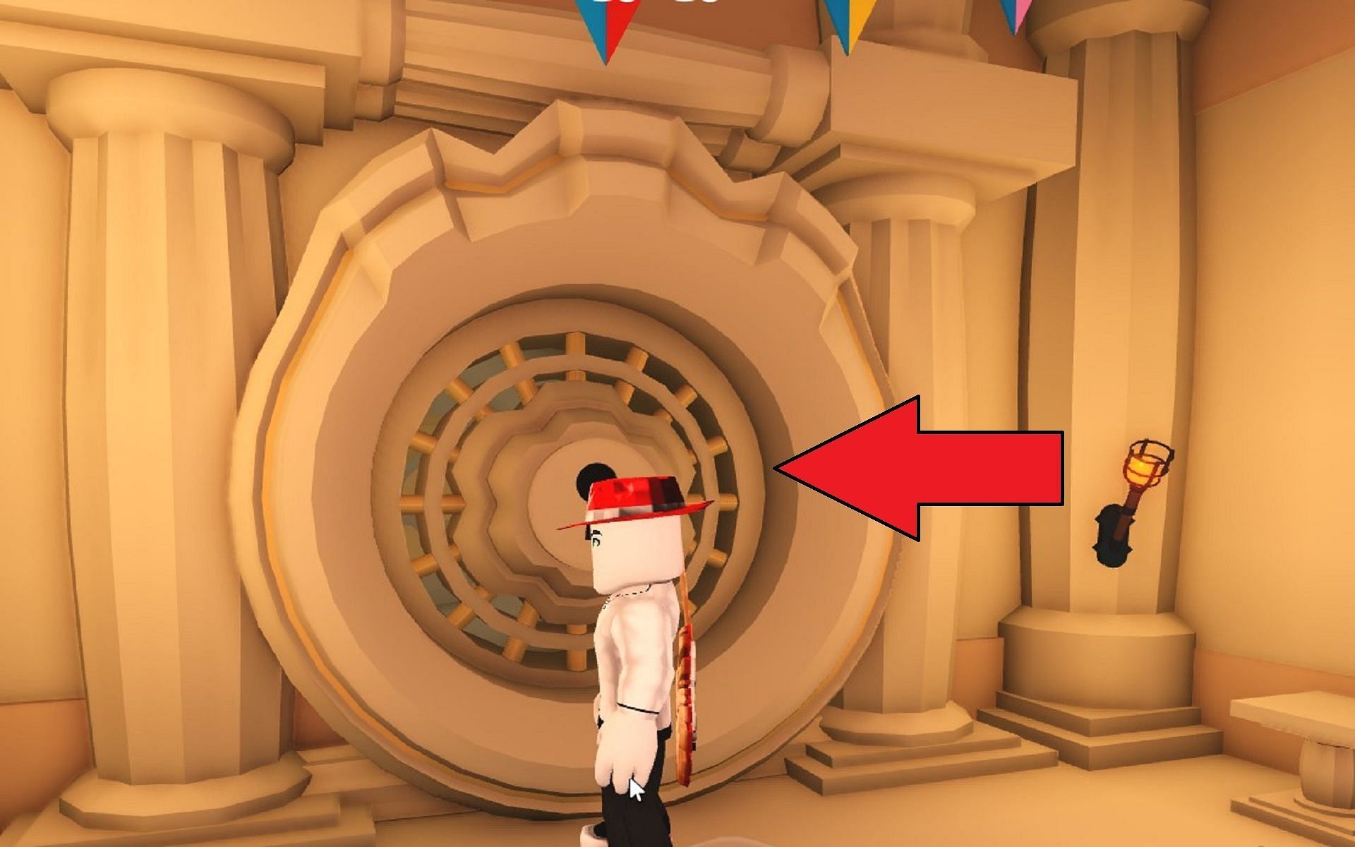 They will have to spam the Grappling Hook to get into the vault (Image via Roblox)