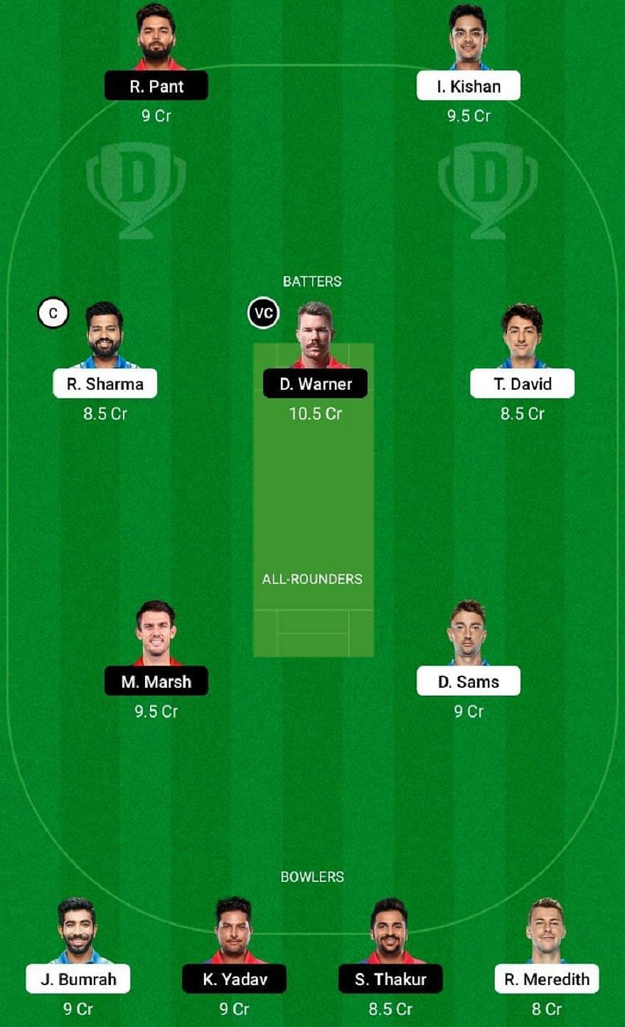 MI vs DC Dream11 Fantasy Tip #1