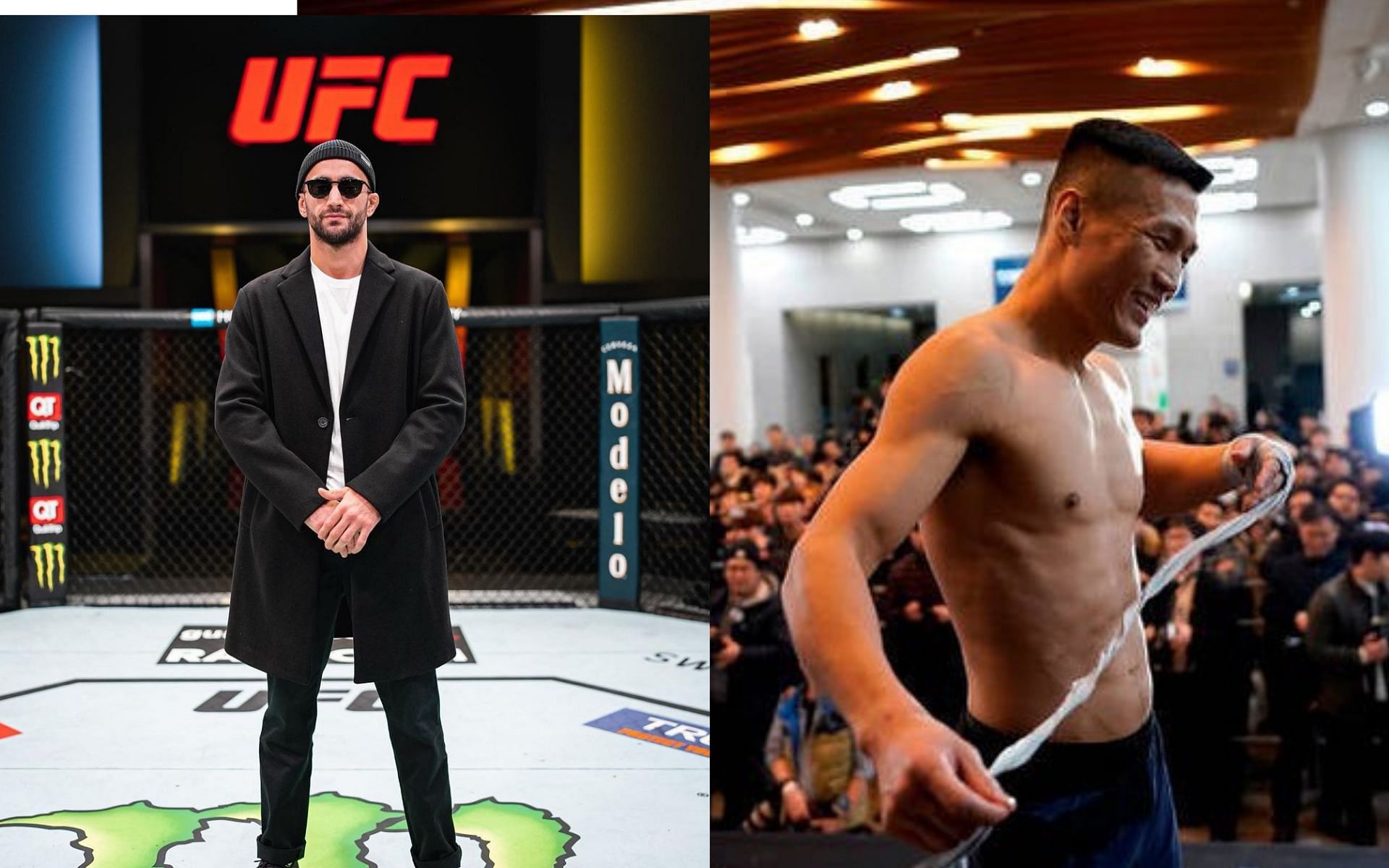 Giga Chikadze (L) and Chan Sung Jung (R) [Images via @knockoutcancer and @koreanzombiemma on Instagram]