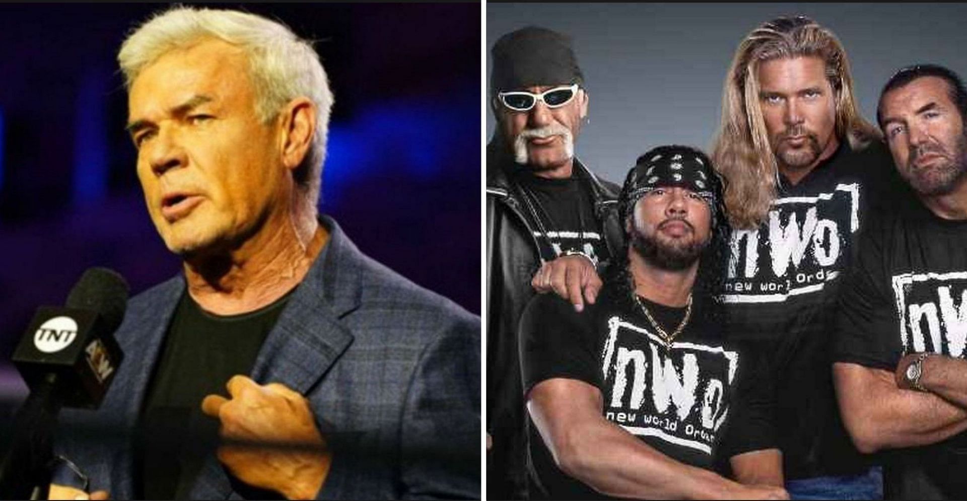 Eric Bischoff (left) and New World Order stable (right)