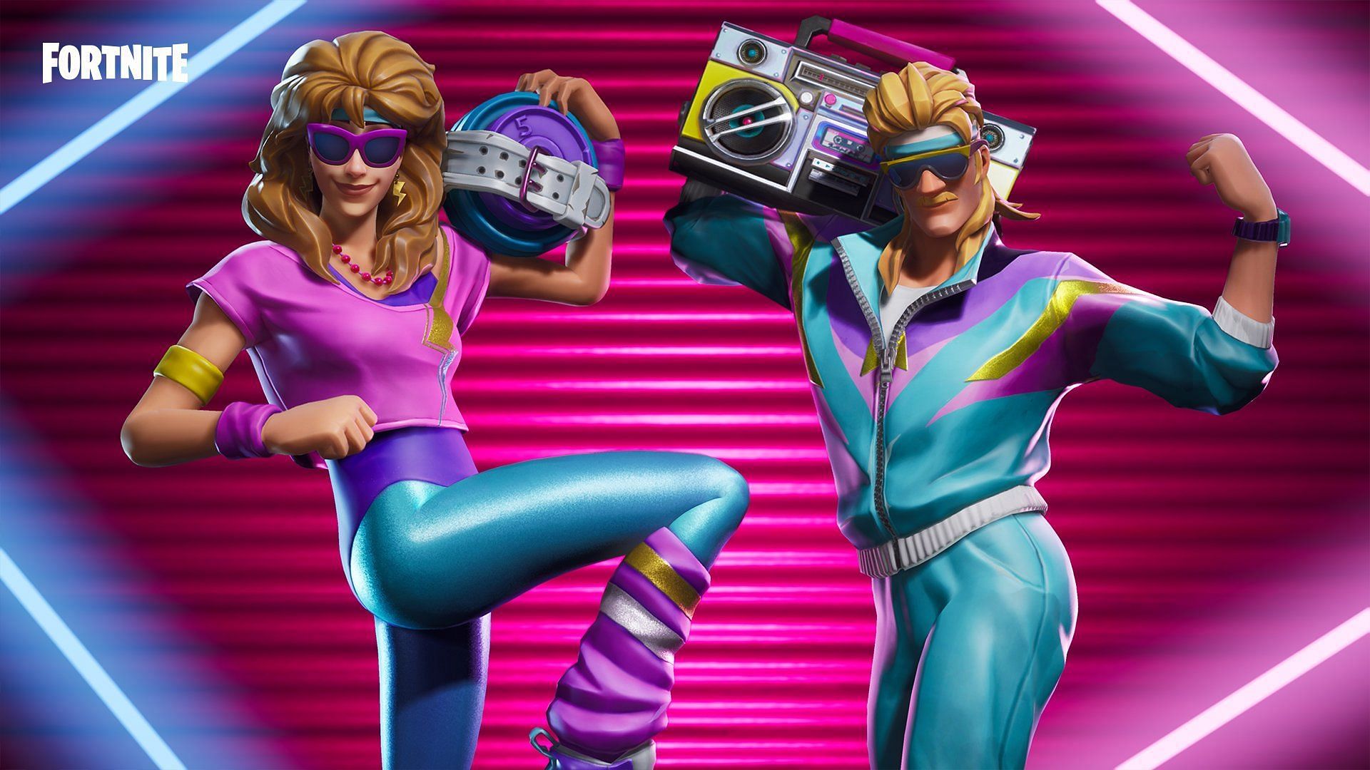 Unlike previous 80s collabs, the latest leaks suggest a new synthwave-based collaboration (Image via Epic Games)