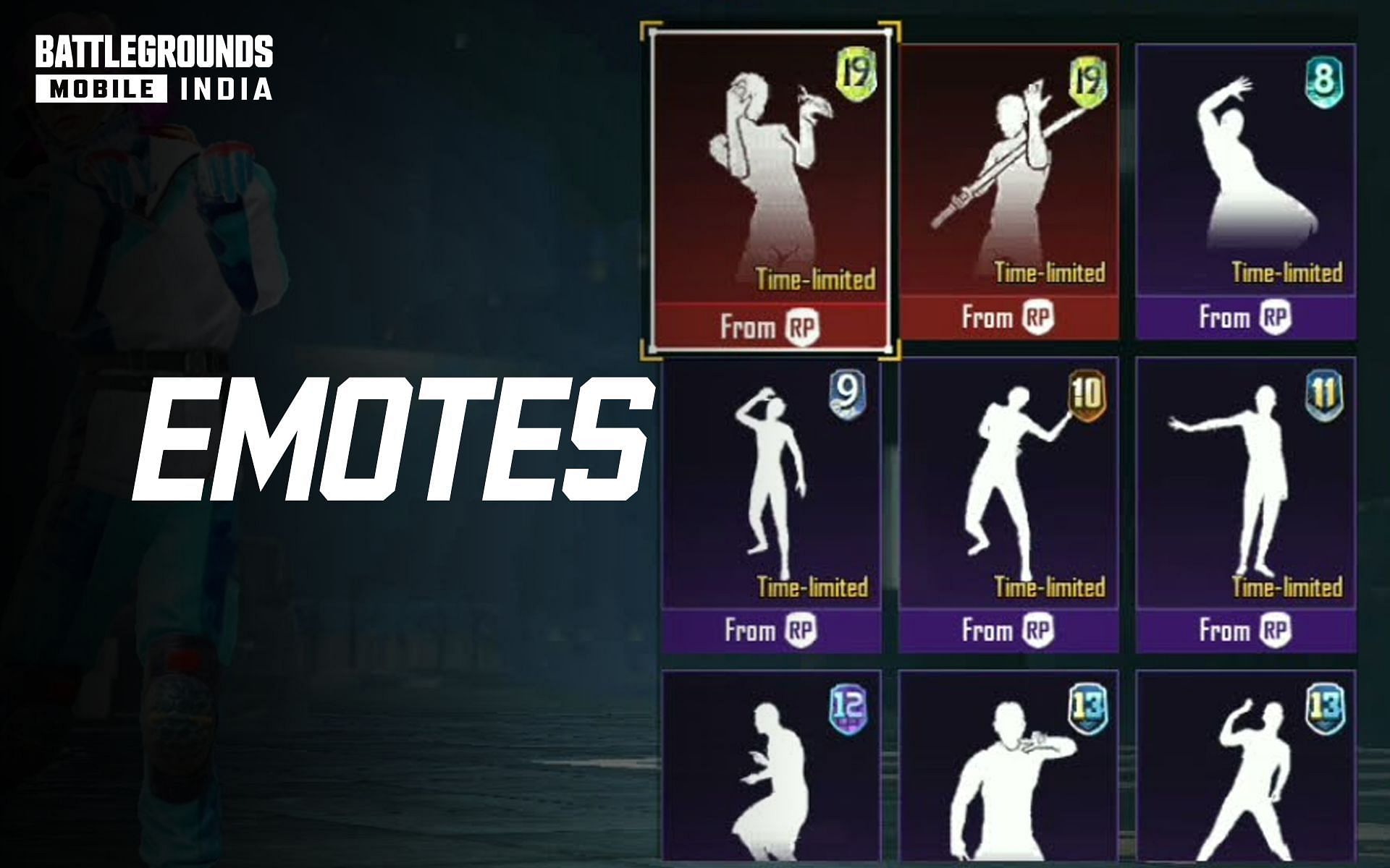 Some of the rarest emotes in BGMI (Image via Sportskeeda)