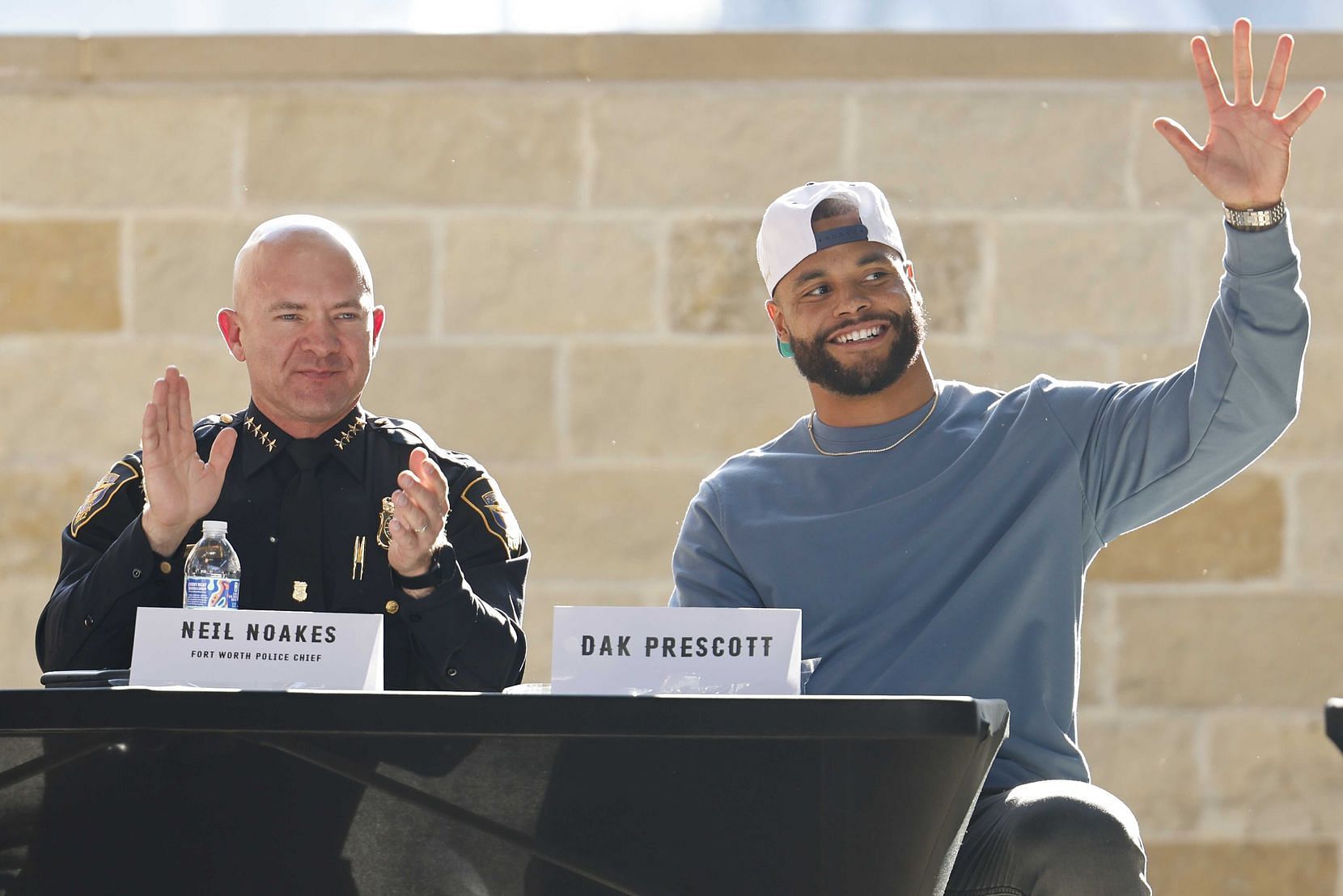 Dak Prescott during the town hall discussion after the shooting in Uvalde, Texas