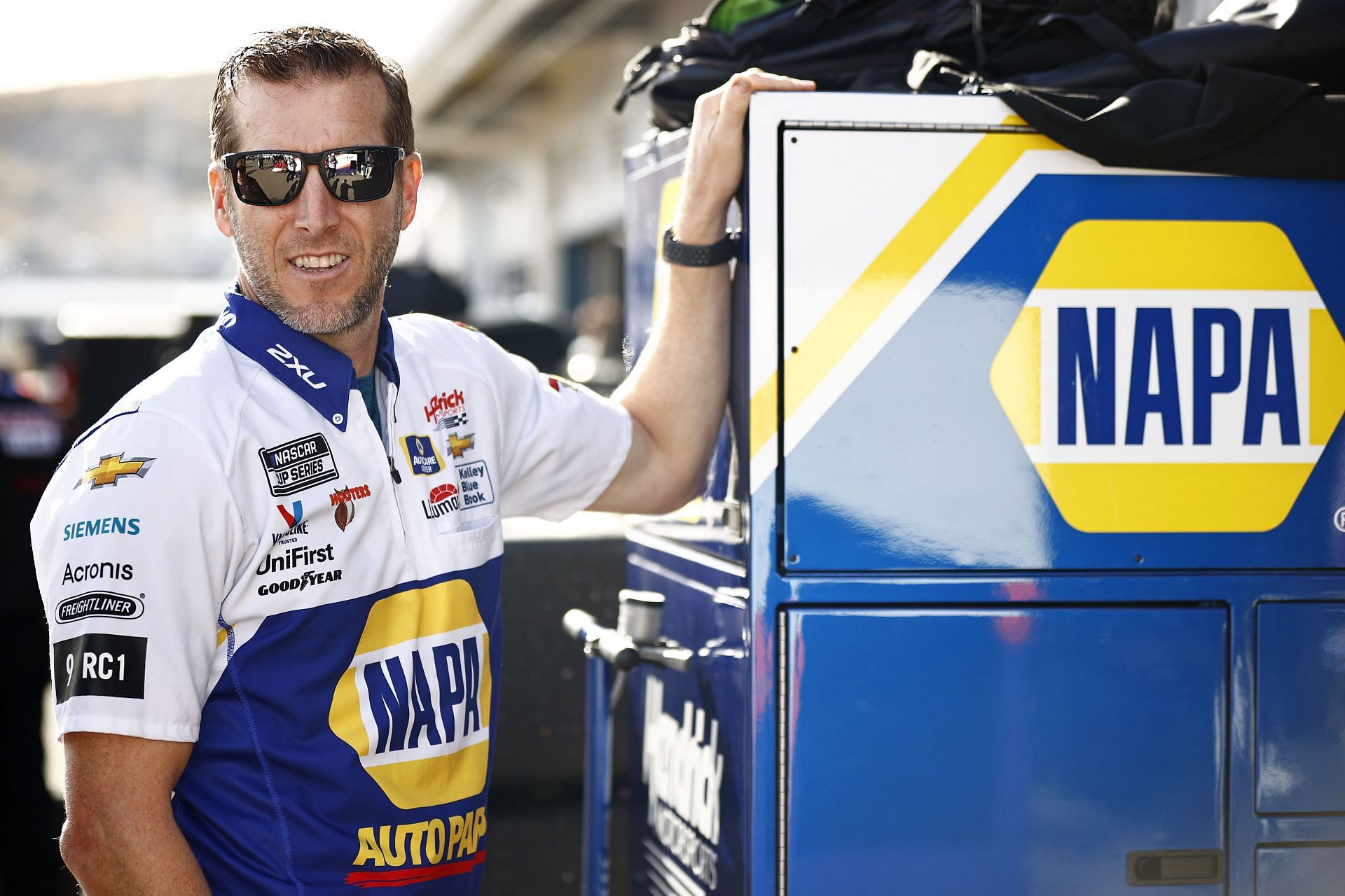 Crew chief Alan Gustafson, of the #9 NAPA Auto Parts Chevrolet, waits in the garage area prior to the NASCAR Cup Series Championship at Phoenix Raceway. (Photo by Jared C. Tilton/Getty Images)