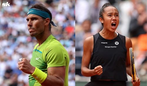 Rafael Nadal (L) and Leylah Fernandez