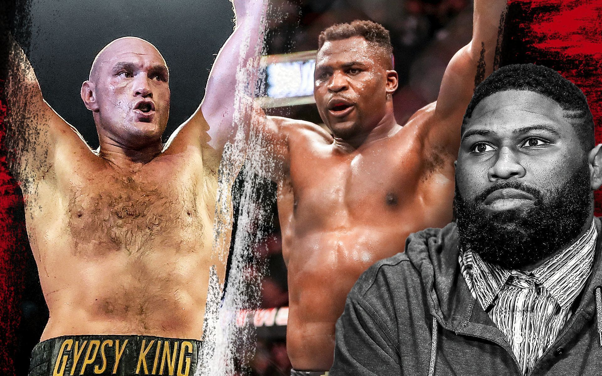 Tyson Fury (left), Francis Ngannou (center) &amp; Curtis Blaydes (right)