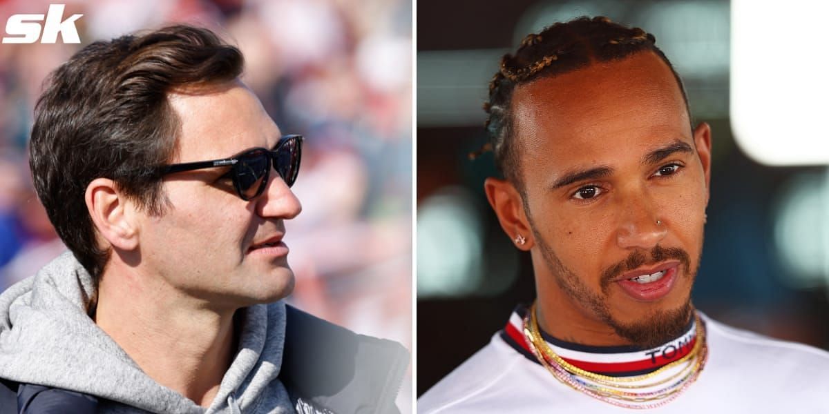 The 20-time Major champion posed with Lewis Hamilton ahead of the Spanish GP qualifying on Saturday.