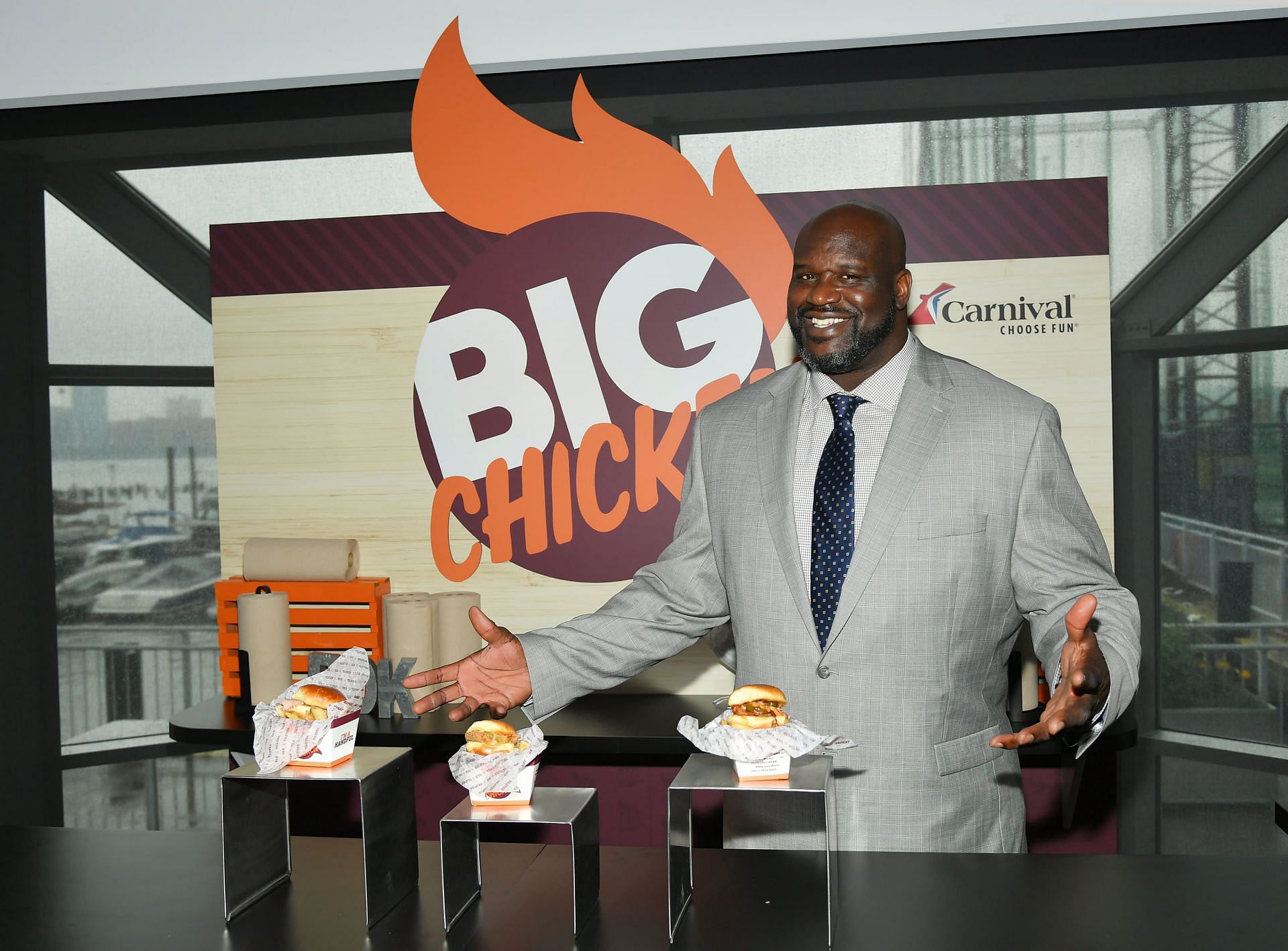 Shaq and his Big Chicken fast-food restaurant. (Photo: CNBC)